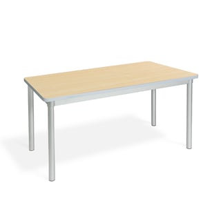 Classroom table ENVIRO, 1200x600x760 mm, maple, silver