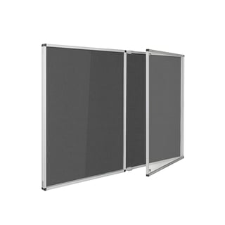 Fire-retardant tamperproof noticeboard, 1800x1200 mm, charcoal