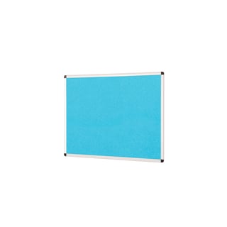 Colourful aluminium framed noticeboard, 1200x900 mm, cyan