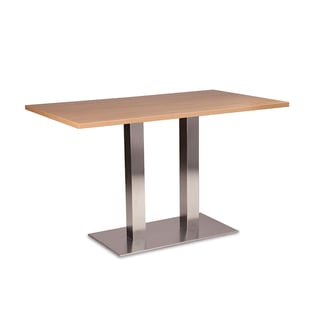 Café table ALISON, 1200x700x755 mm, stainless, oak