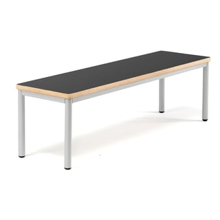 Backless bench BURÅS, 1510x420 mm, black, silver