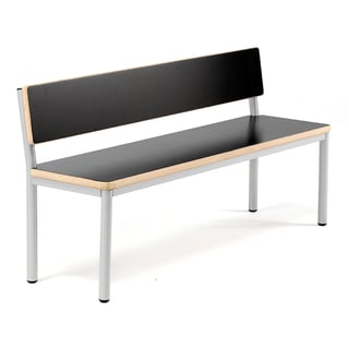 Soffa BURÅS, 1510x420 mm, silver/svart