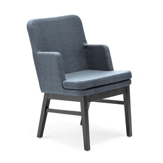 Armchair EASY, dark wood frame, Zone fabric, light grey