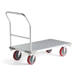 Aluminium platform trolley FREEWAY, 300 kg load, 610x1260 mm