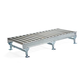 Transportband met rollen TRAIL, 2400 x 1000 mm, hoogte 375-475 mm