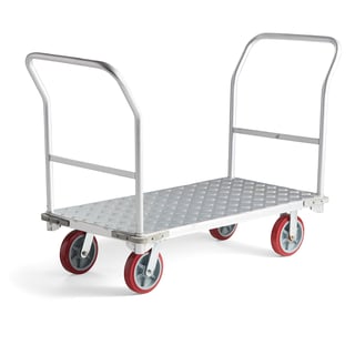 Aluminium platformwagen FREEWAY met twee uiteinden, 300 kg draagvermogen, 610 x 1260 mm