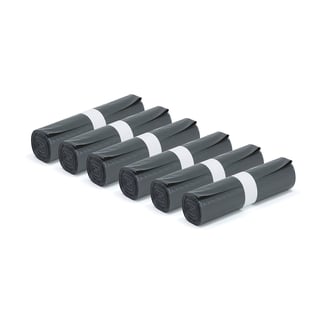 Sorppokar, 6 rúllur (25 stk/rúllu), 110 L, svartir