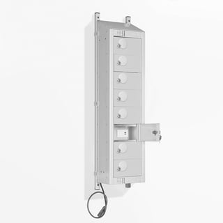 Charging locker, wall mounted, starter unit, 8 door, grey