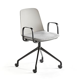 Chair LANGFORD, wheel base, grey