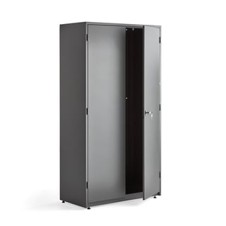 Oppbevaringsskap SUPPLY, stål, H1900 B1020 D500 mm, mørk grå