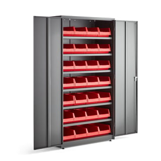 Complete tool cabinet set SUPPLY, key lock, 1900x1020x500 mm, grey