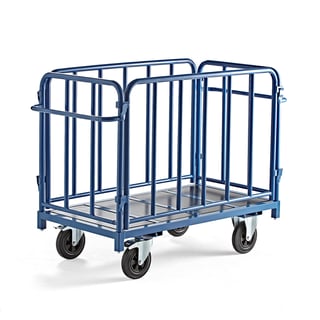 Platformwagen EMBARK, 4-zijdig, 1300 x 700 mm, 600 kg, blauw