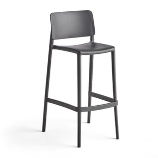 Bar chair RIO, seat height 750 mm, dark grey