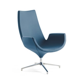 Loungestoel ENJOY, hoge rugleuning, stoffig blauw