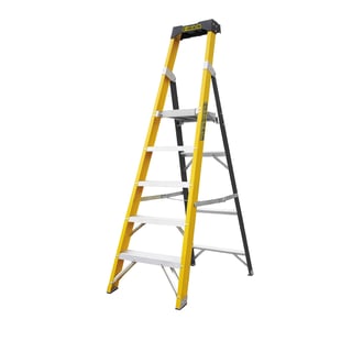 Glass fibre platform stepladder, 5 treads, H 1190 mm