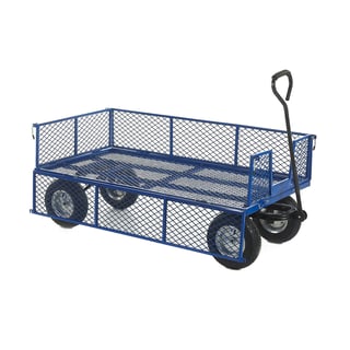 Heavy duty platform truck, mesh deck and sides, 500 kg, 1500x750 x 360 mm