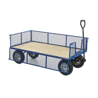 Heavy duty platform truck, wood deck and sides, 500 kg, 1500x750 x 360 mm