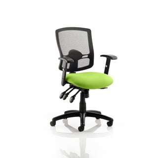 Mesh back office chair CANTERBURY, lime seat