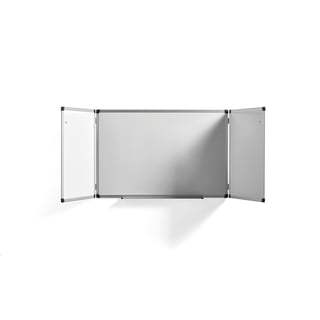 Whiteboard met 3 panelen TRACEY, 1800 x 600 mm