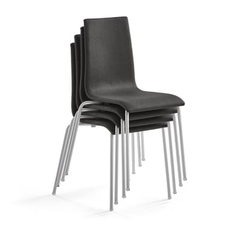 Moderne vergaderstoelen MELVILLE (x4), donkergrijs, alu lak