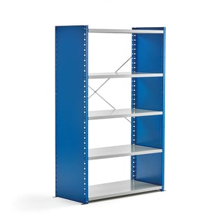 Regalsystem MIX, Basismodul, 1740 x 1000 x 500 mm, geschlossen, blau/grau