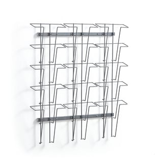 Brochure display rack PRINT, 15 x A4 comps, silver