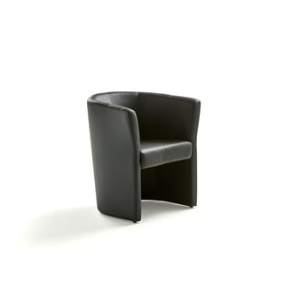 Club armchair CLOSE, black leather imitation