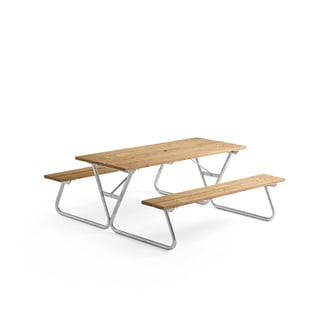 Bord med bänk PICNIC PINE, 1800 mm, brun