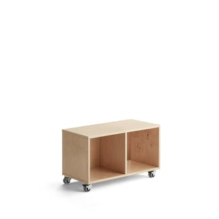 Storage unit RICO, with wheels, 2 comps, W 800 mm, birch