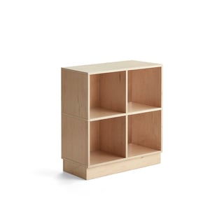 Storage unit RICO, with plinth, 4 comps, W 800 mm, birch