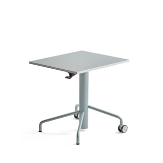 Sit-stand desk ARISE, 600x700 mm, grey frame, grey laminate