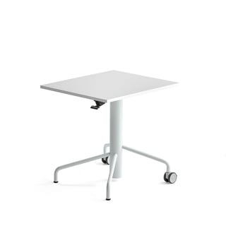 Sit-stand desk ARISE, 600x700 mm, white frame, white laminate