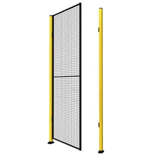 Enkeltdør til maskinbeskyttelse X-GUARD, uden dørramme, inkl. stolper og gitter, 2000x1500 mm