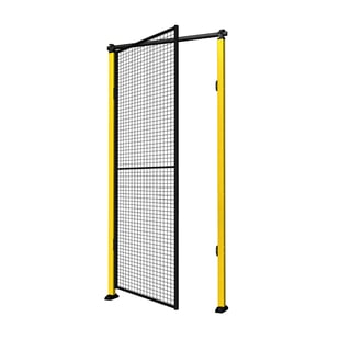 Enkele deur X-GUARD incl. staanders en gaas, met frame, 2300 x 1500 mm