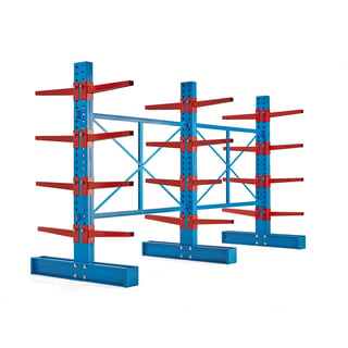 Dvipusis konsolinio stelažo komplektas EXPAND, 3 dvipusiai statramsčiai, 24 šakos 600mm, 12000 kg