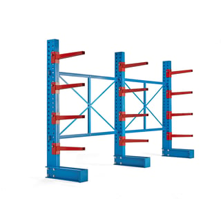 Konzolový regál EXPAND, jednostranný, 3 stojany, 12x 600mm rameno, 6000 kg