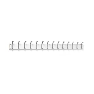 Coat rail HÄNGA, 2000 mm, 14 double hooks, white