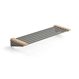 Shoe rack JEPPE, 900 mm, birch, dark grey