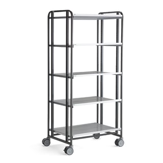 Shelf trolley ANGLE, 5 shelves, 877x638x1850 mm