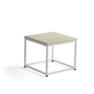 Salontafel MOOD, 500 x 500 mm, berken, wit