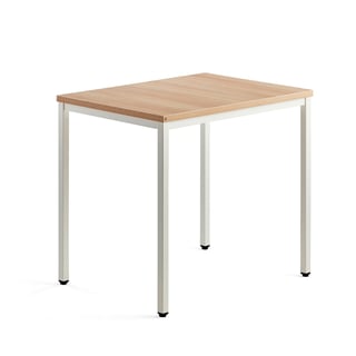 Avlastningsbord QBUS, 4-bensstativ, 800x600 mm, vit, ek