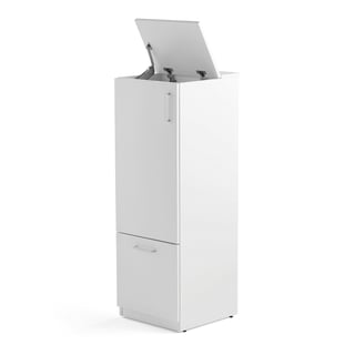 Waste sorting unit FAHRENHEIT, 1 drawer, 1250x430x455 mm, laminate, white