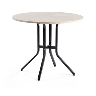 Tafel VARIOUS, Ø 1100 x 900 mm, zwart, berken