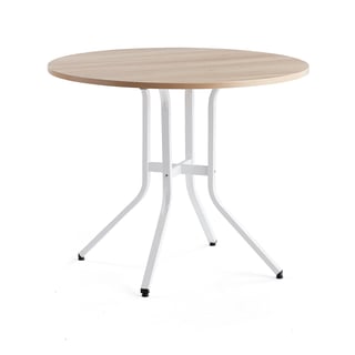 Table VARIOUS, Ø1100x900 mm, white, oak