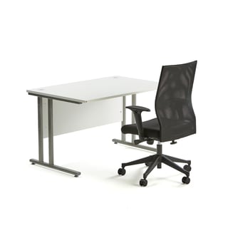 Package deal: Desk FLEXUS + office chair MILTON