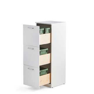 Abfallsortiereinheit FAHRENHEIT mit 3 Schubladen, 2x21L Boxen, 2x10L Boxen, weiß