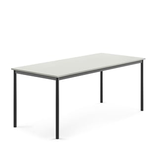 Pöytä BORÅS, 1800x800x720 mm, harmaa laminaatti, antrasiitinharmaa