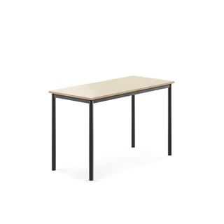Bord BORÅS, 1200x600x760 mm, antracitgråt stel, højtrykslaminat, birk