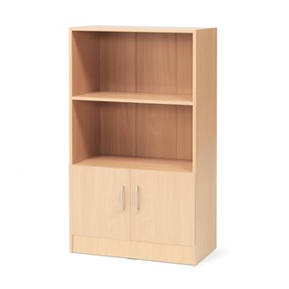 Office cabinet FLEXUS with 2 open shelves, 1325x760x415 mm, beech