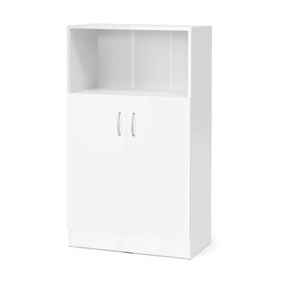 Büroschrank FLEXUS mit 1 offenen Fach, 1325 x 760 x 415 mm, weiß